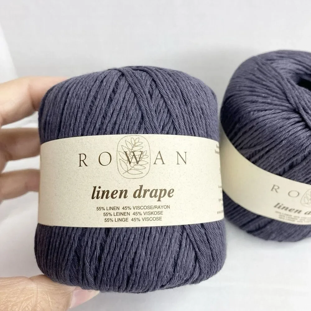 Rowan  Linen Drape Yarn Lot of 2 Linen Viscose 109 yds each Shade 841 Dark Gray
